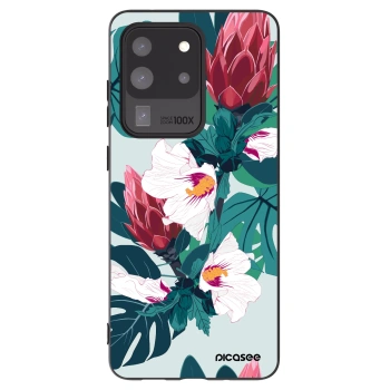 Picasee Μαύρη θήκη σιλικόνης για Samsung Galaxy S20 Ultra 5G G988F - Rhododendron