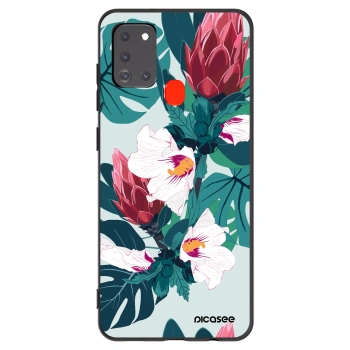 Picasee Μαύρη θήκη σιλικόνης για Samsung Galaxy A21s - Rhododendron