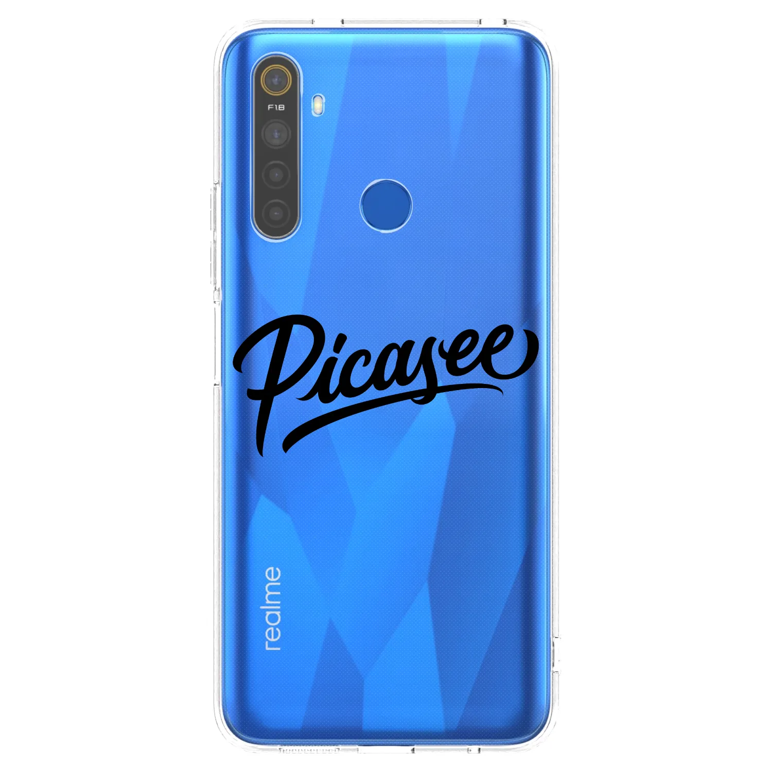 Picasee διαφανής θήκη σιλικόνης Realme 5 - Picasee - old logo - black