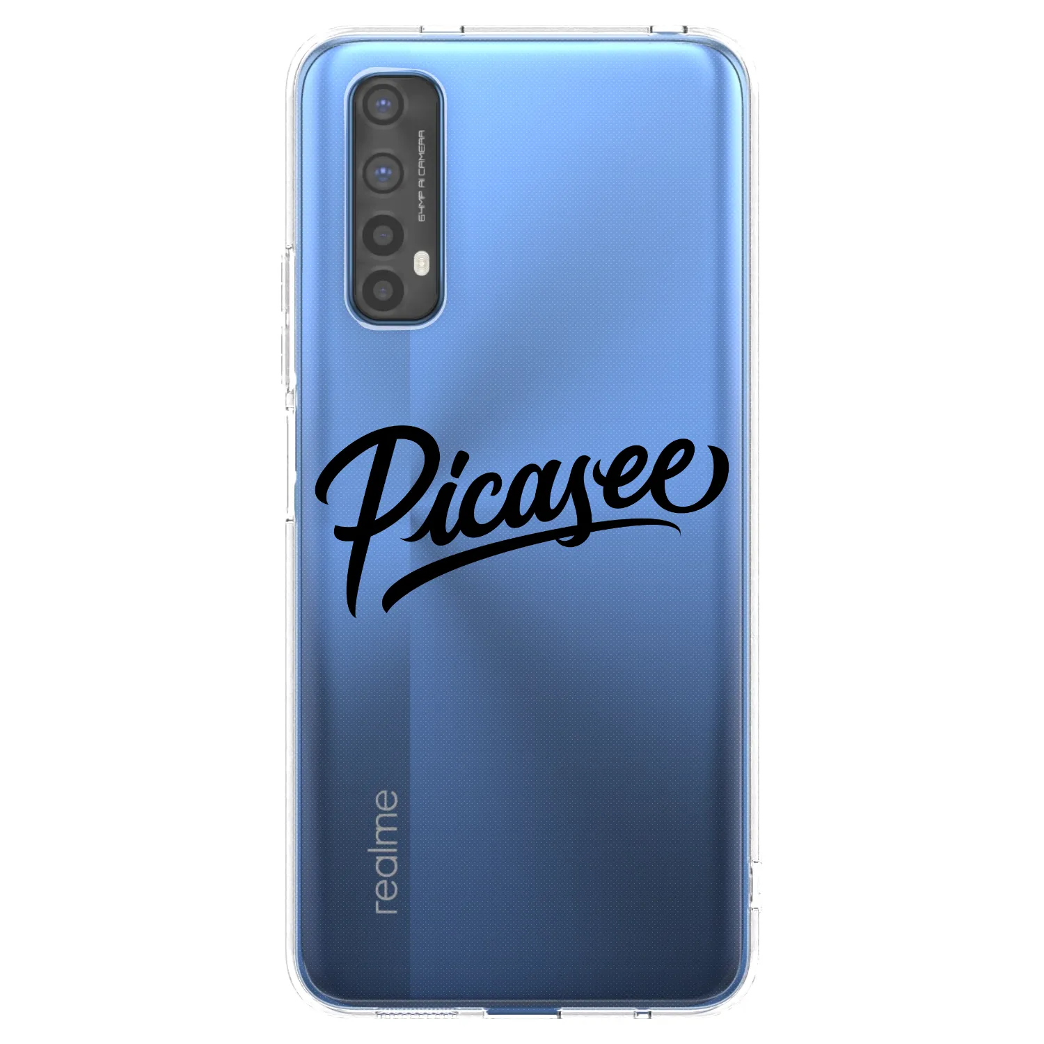 Picasee διαφανής θήκη σιλικόνης Realme 7 - Picasee - old logo - black