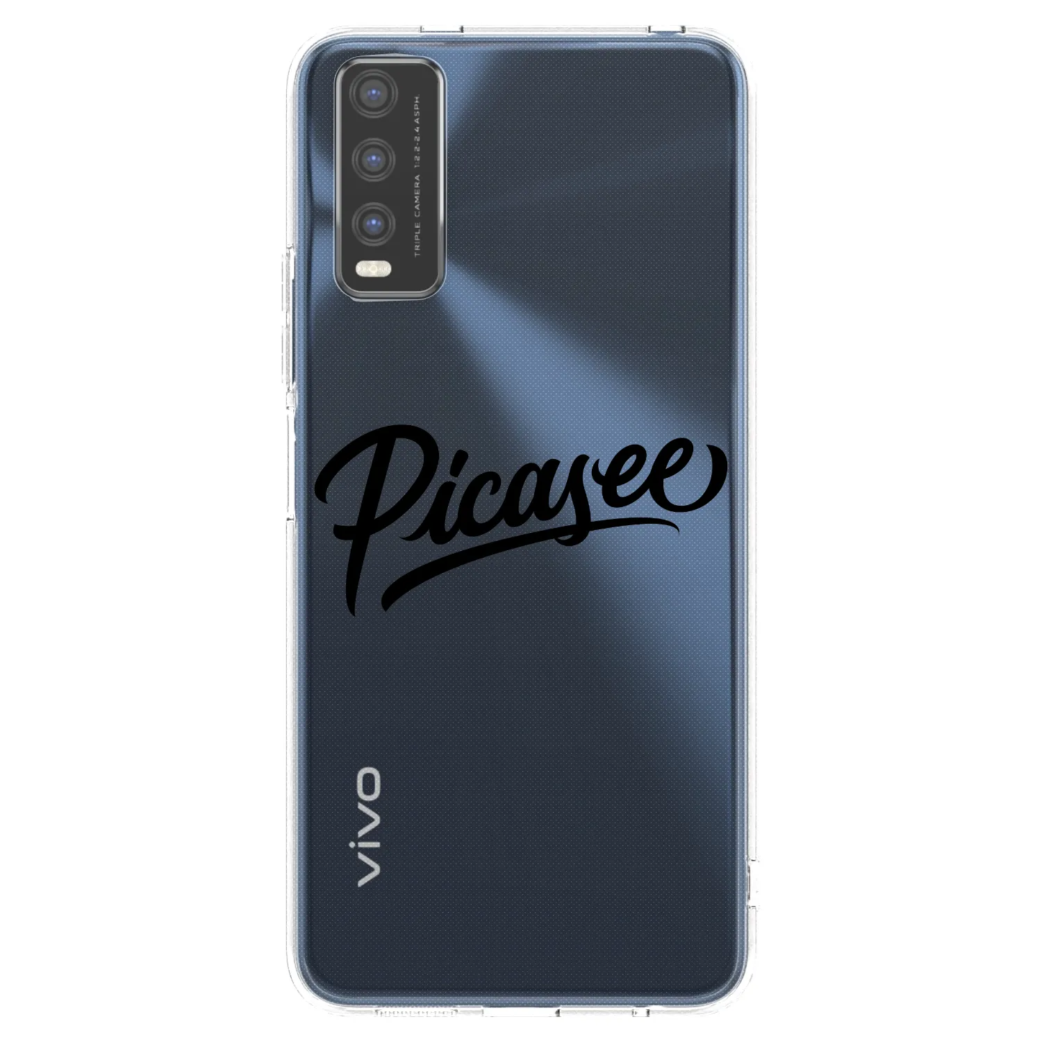 Picasee διαφανής θήκη σιλικόνης Vivo Y20s - Picasee - old logo - black