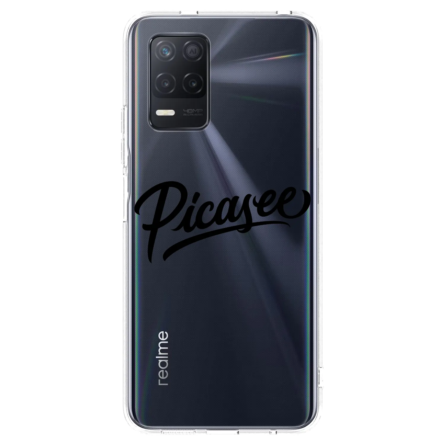 Picasee διαφανής θήκη σιλικόνης Realme 8 5G - Picasee - old logo - black