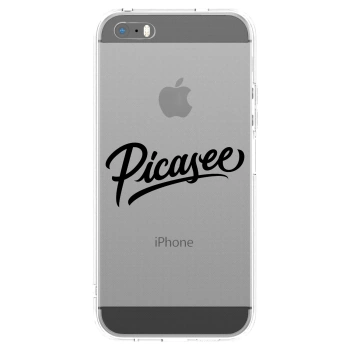Picasee διαφανής θήκη σιλικόνης Apple iPhone 5/5S/SE - Picasee - old logo - black