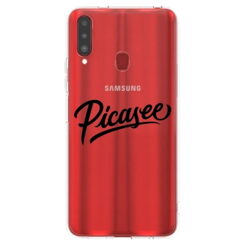 Picasee διαφανής θήκη σιλικόνης Samsung Galaxy A20s - Picasee - old logo - black