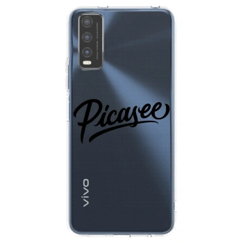 Picasee διαφανής θήκη σιλικόνης Vivo Y20s - Picasee - old logo - black