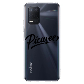 Picasee διαφανής θήκη σιλικόνης Realme 8 5G - Picasee - old logo - black