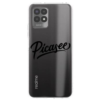 Picasee διαφανής θήκη σιλικόνης Realme 8i - Picasee - old logo - black