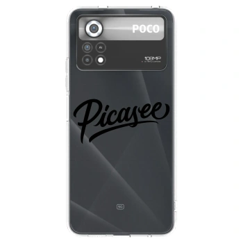 Picasee διαφανής θήκη σιλικόνης Xiaomi Poco X4 Pro 5G - Picasee - old logo - black