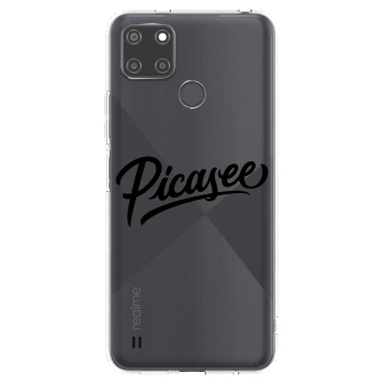 Picasee διαφανής θήκη σιλικόνης Realme C21Y - Picasee - old logo - black