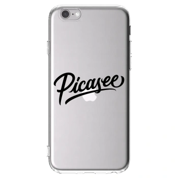 Picasee διαφανής θήκη σιλικόνης Apple iPhone 6/6S - Picasee - old logo - black