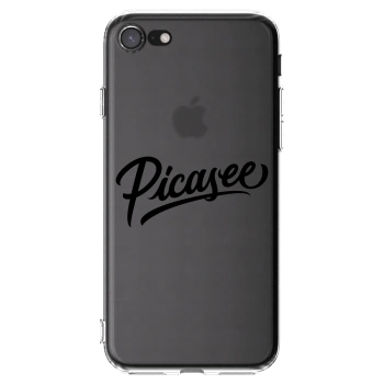 Picasee διαφανής θήκη σιλικόνης Apple iPhone SE 2020 - Picasee - old logo - black