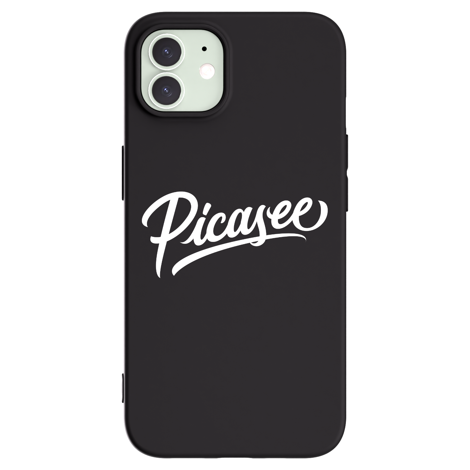 Picasee Μαύρη θήκη σιλικόνης για Apple iPhone 12 - Picasee - old logo - white