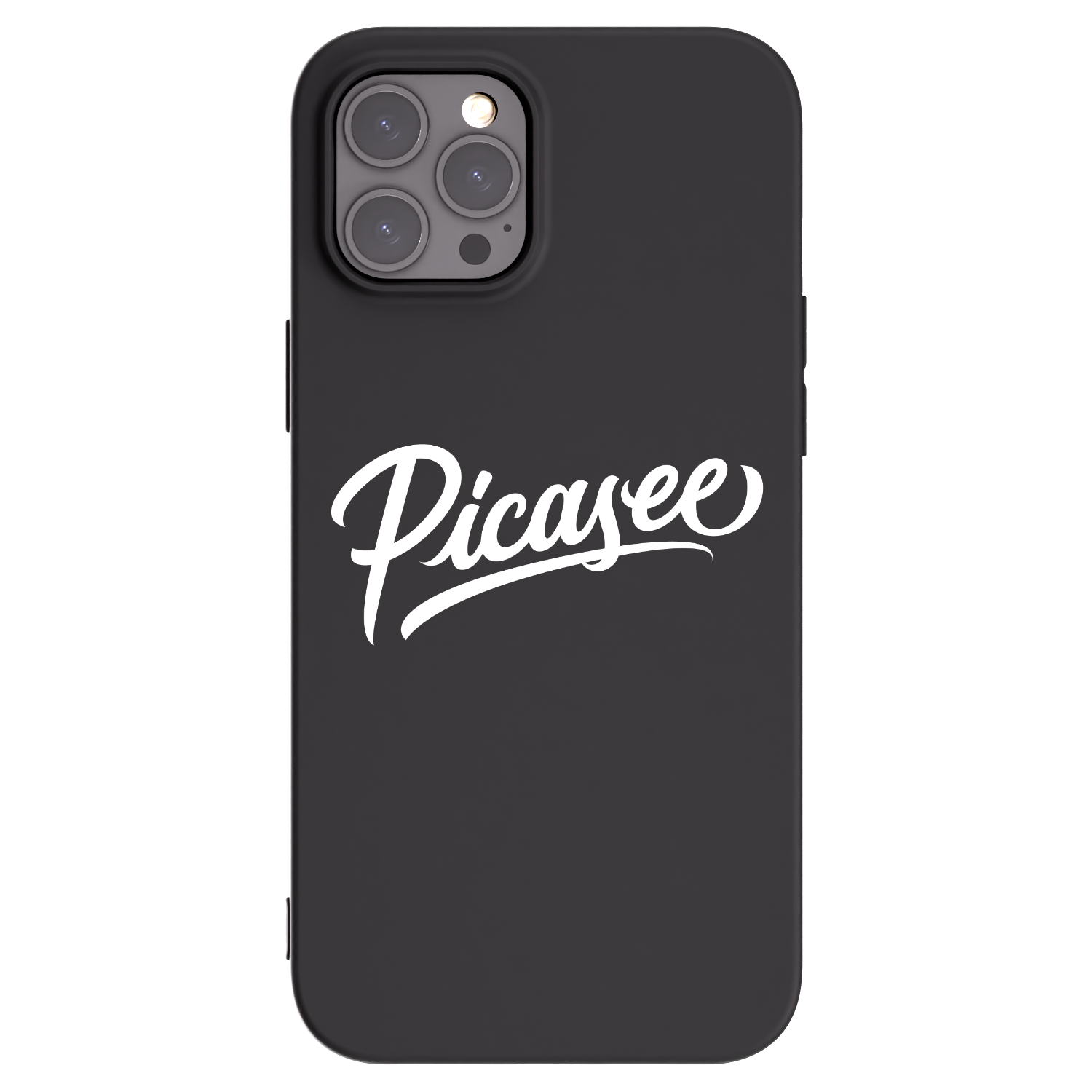 Picasee Μαύρη θήκη σιλικόνης για Apple iPhone 12 Pro Max - Picasee - old logo - white