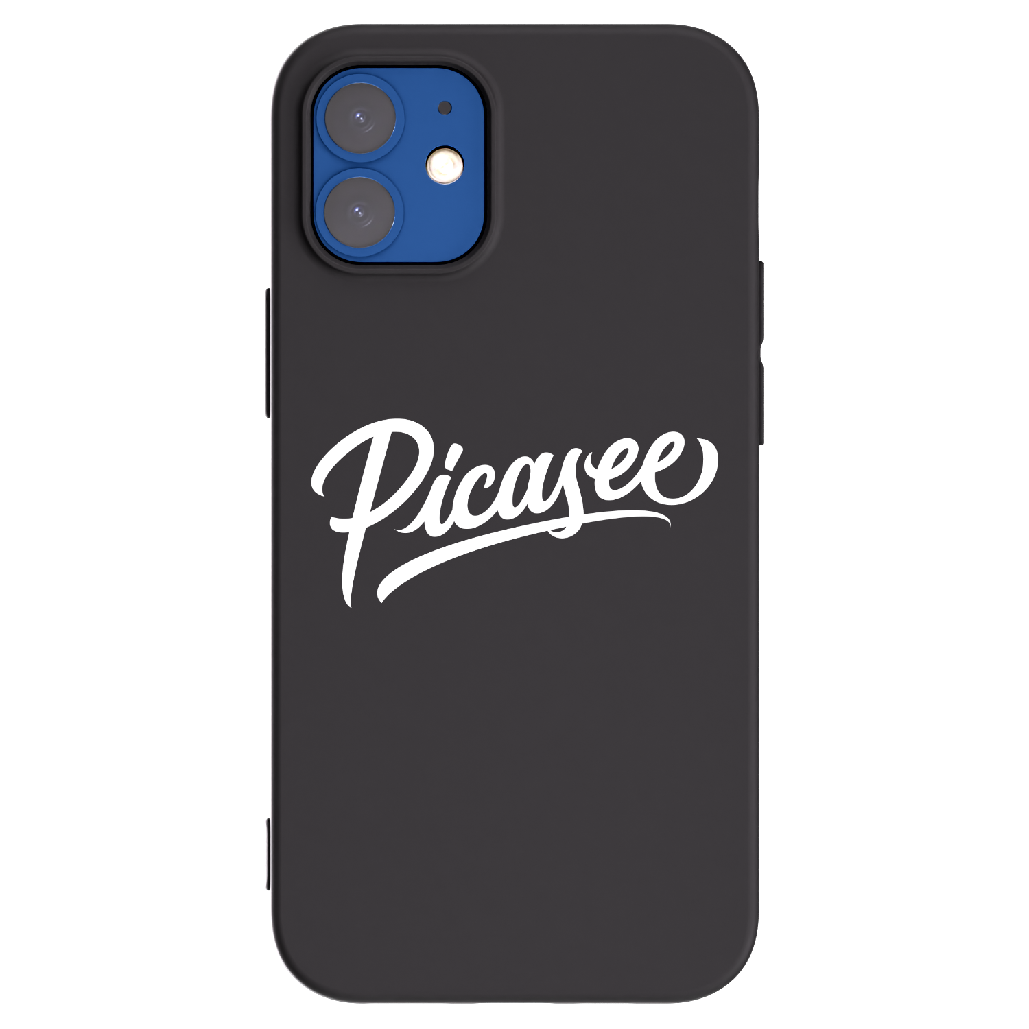 Picasee Μαύρη θήκη σιλικόνης για Apple iPhone 12 mini - Picasee - old logo - white