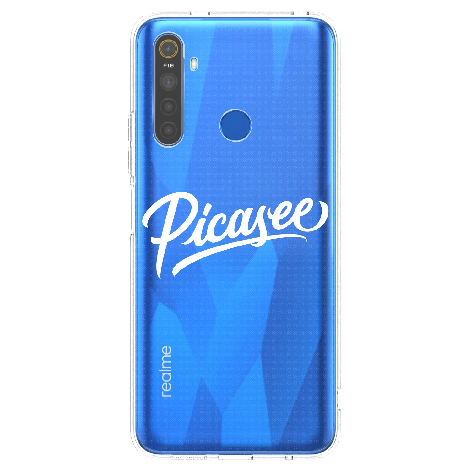 Picasee διαφανής θήκη σιλικόνης Realme 5 - Picasee - old logo - white