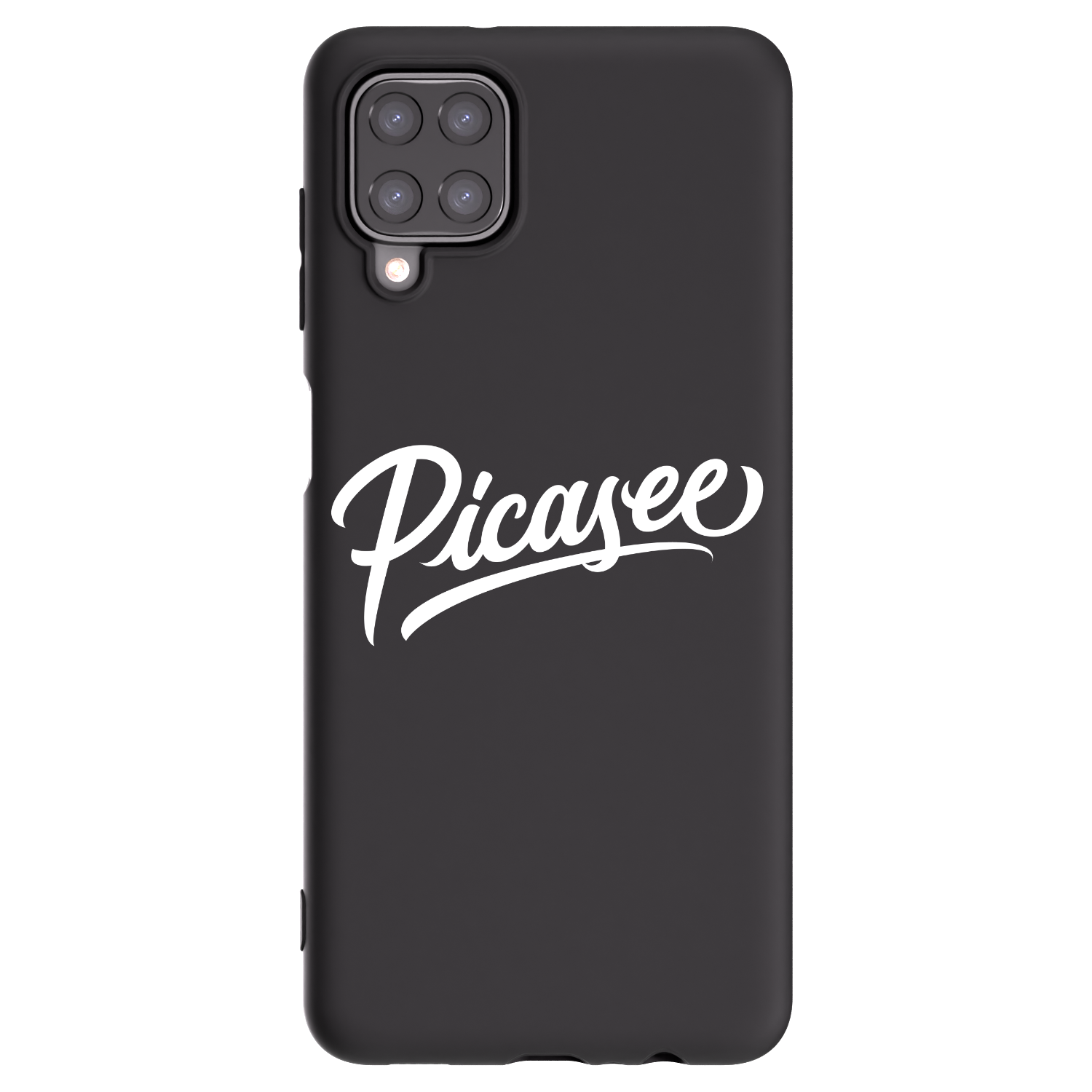 Picasee Μαύρη θήκη σιλικόνης για Samsung Galaxy A12 A125F - Picasee - old logo - white