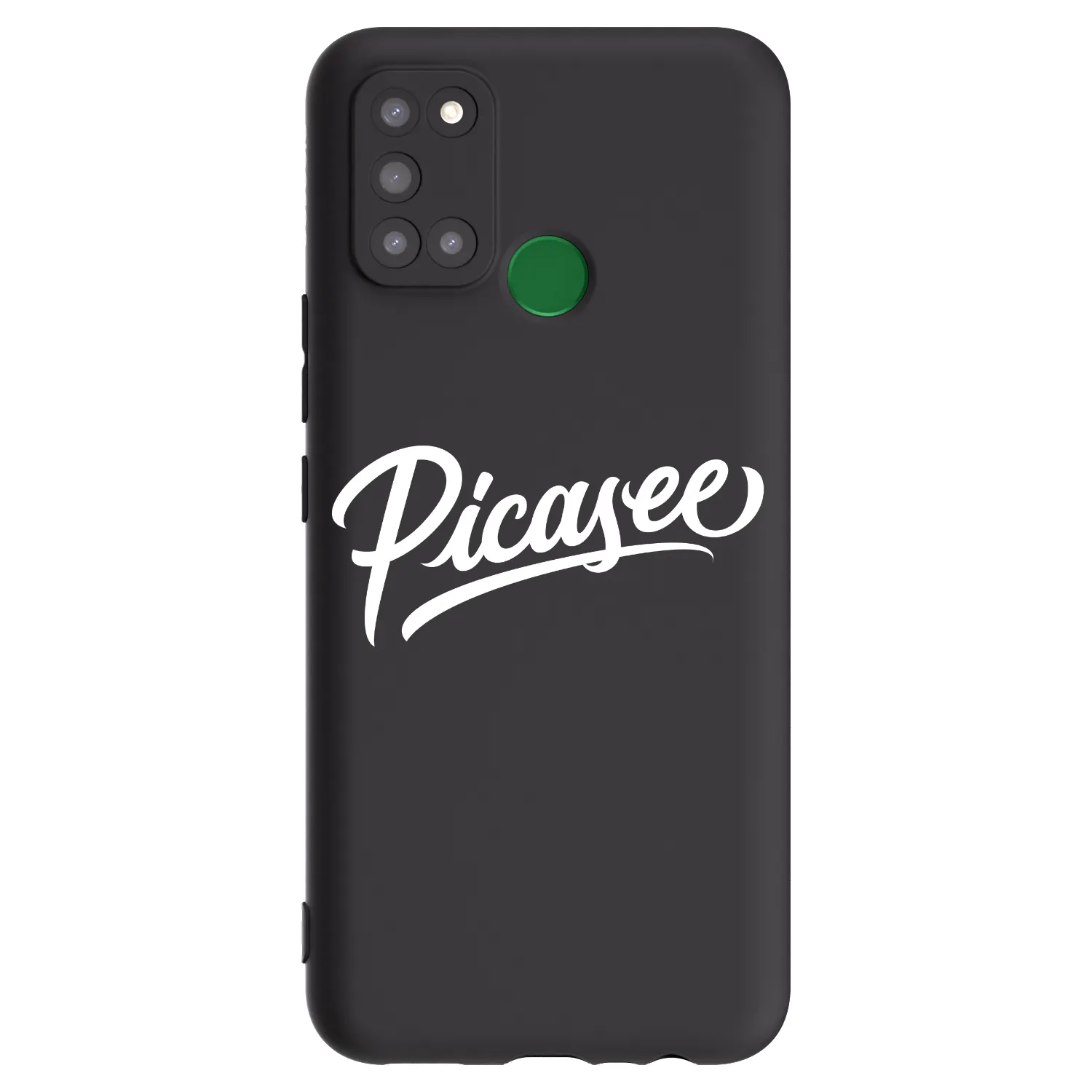Picasee Μαύρη θήκη σιλικόνης για Realme 7i - Picasee - old logo - white