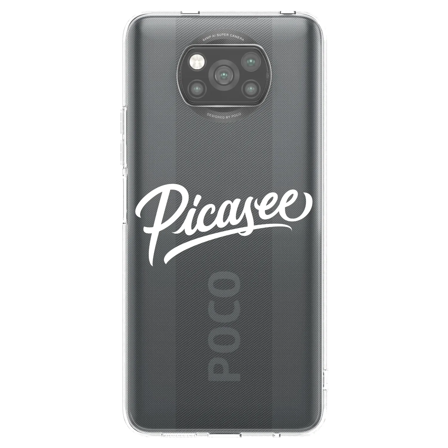 Picasee Μαύρη θήκη σιλικόνης για Xiaomi Poco X3 Pro - Picasee - old logo - white