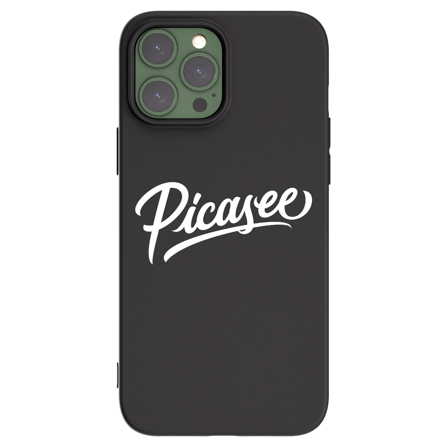 Picasee Μαύρη θήκη σιλικόνης για Apple iPhone 13 Pro Max - Picasee - old logo - white