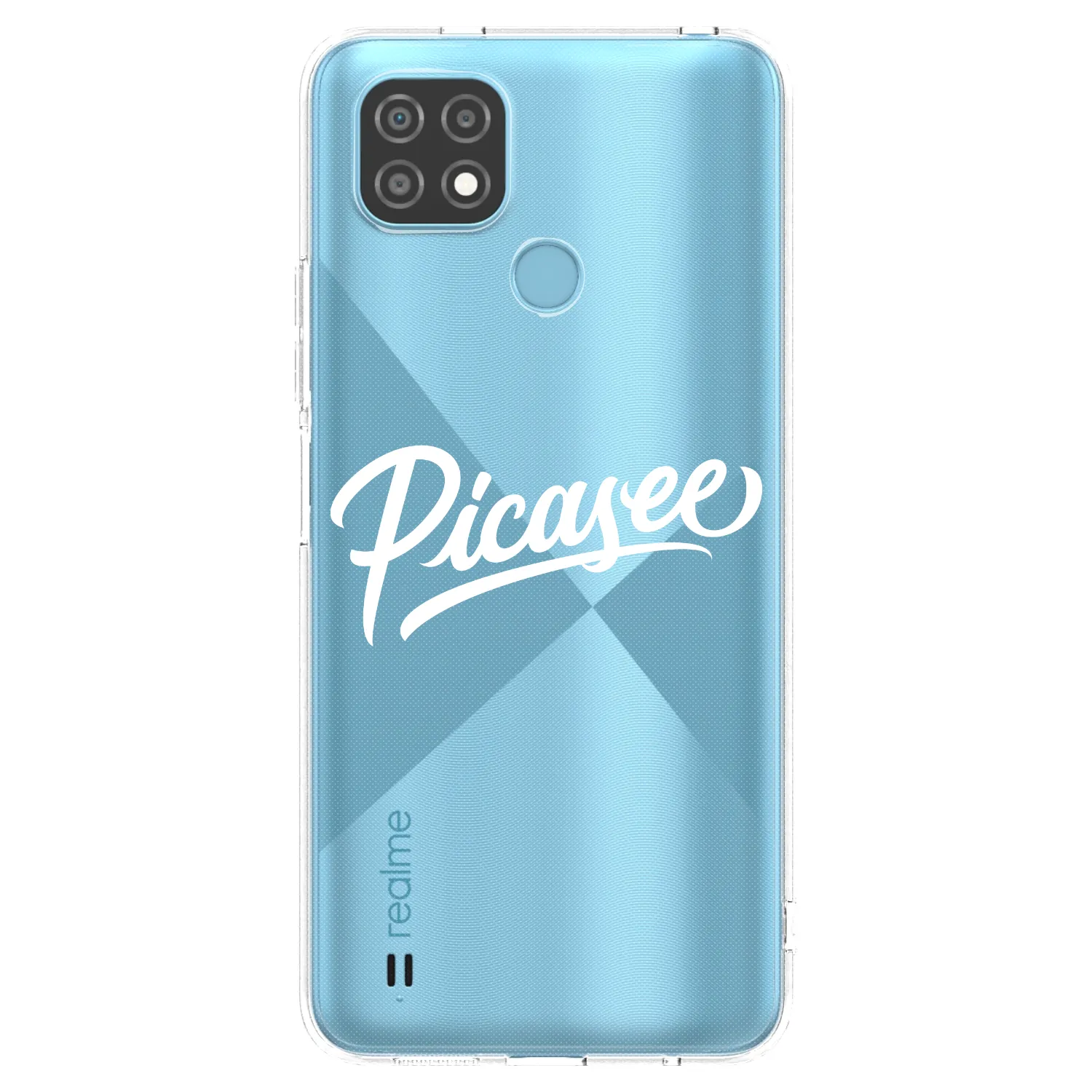 Picasee διαφανής θήκη σιλικόνης Realme C21 - Picasee - old logo - white