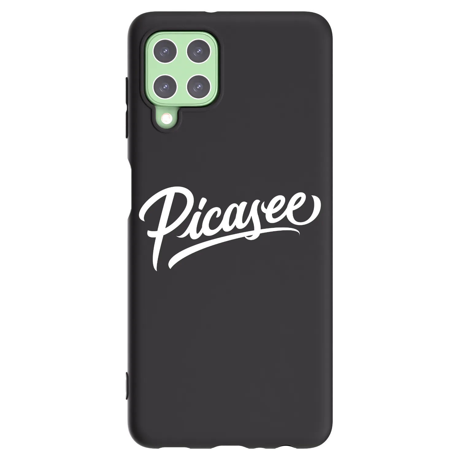 Picasee Μαύρη θήκη σιλικόνης για Samsung Galaxy A22 A225F 4G - Picasee - old logo - white