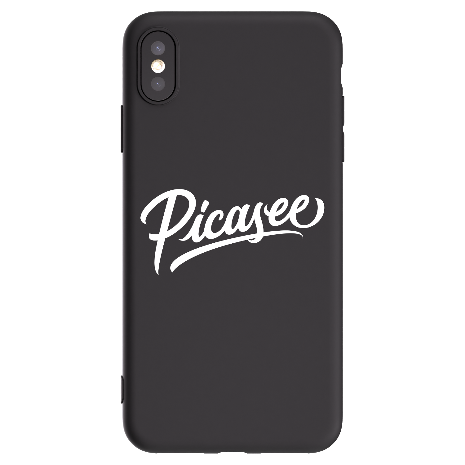 Picasee Μαύρη θήκη σιλικόνης για Apple iPhone XS Max - Picasee - old logo - white