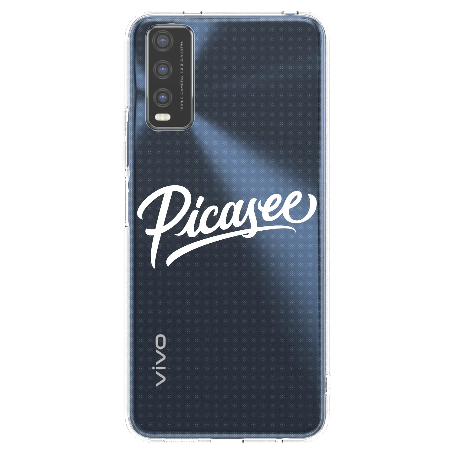 Picasee διαφανής θήκη σιλικόνης Vivo Y20s - Picasee - old logo - white