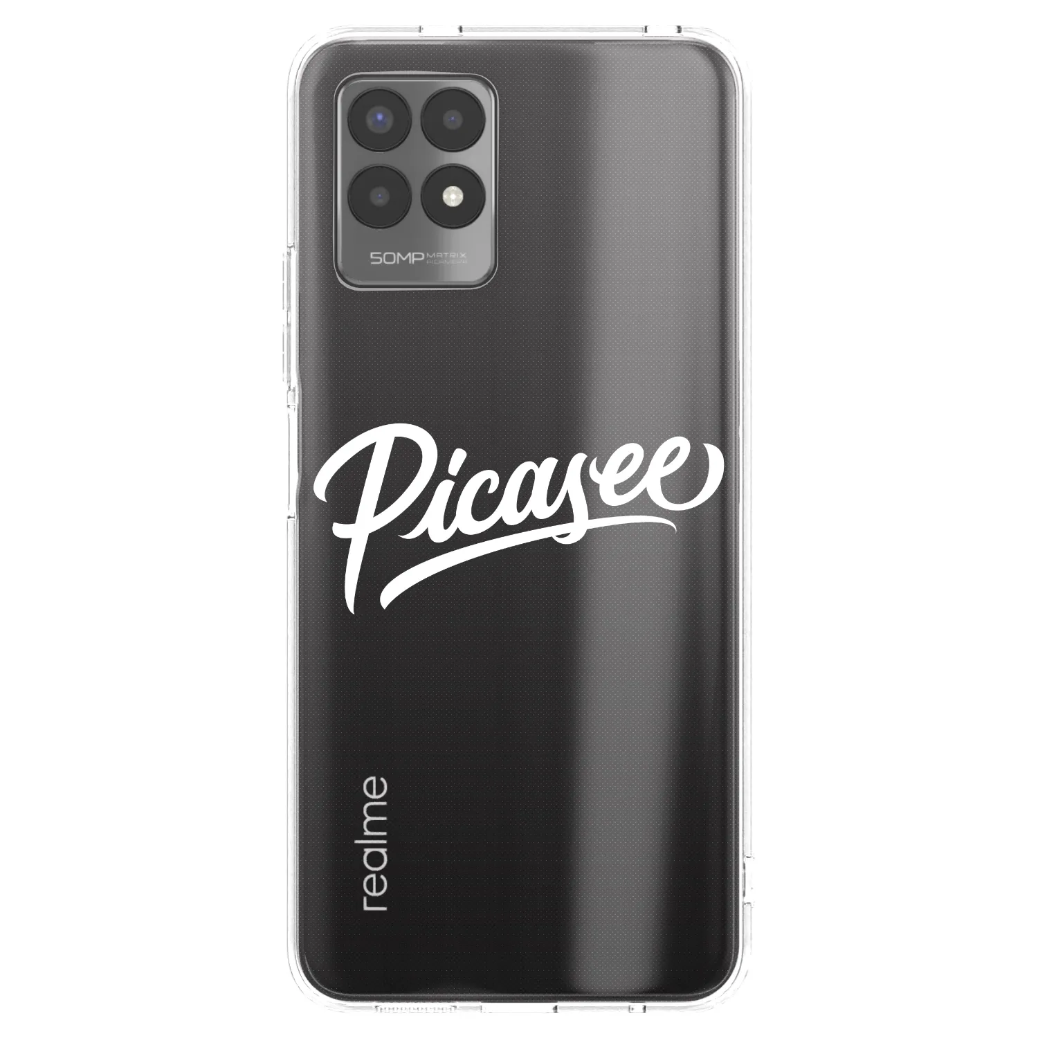 Picasee διαφανής θήκη σιλικόνης Realme 8i - Picasee - old logo - white