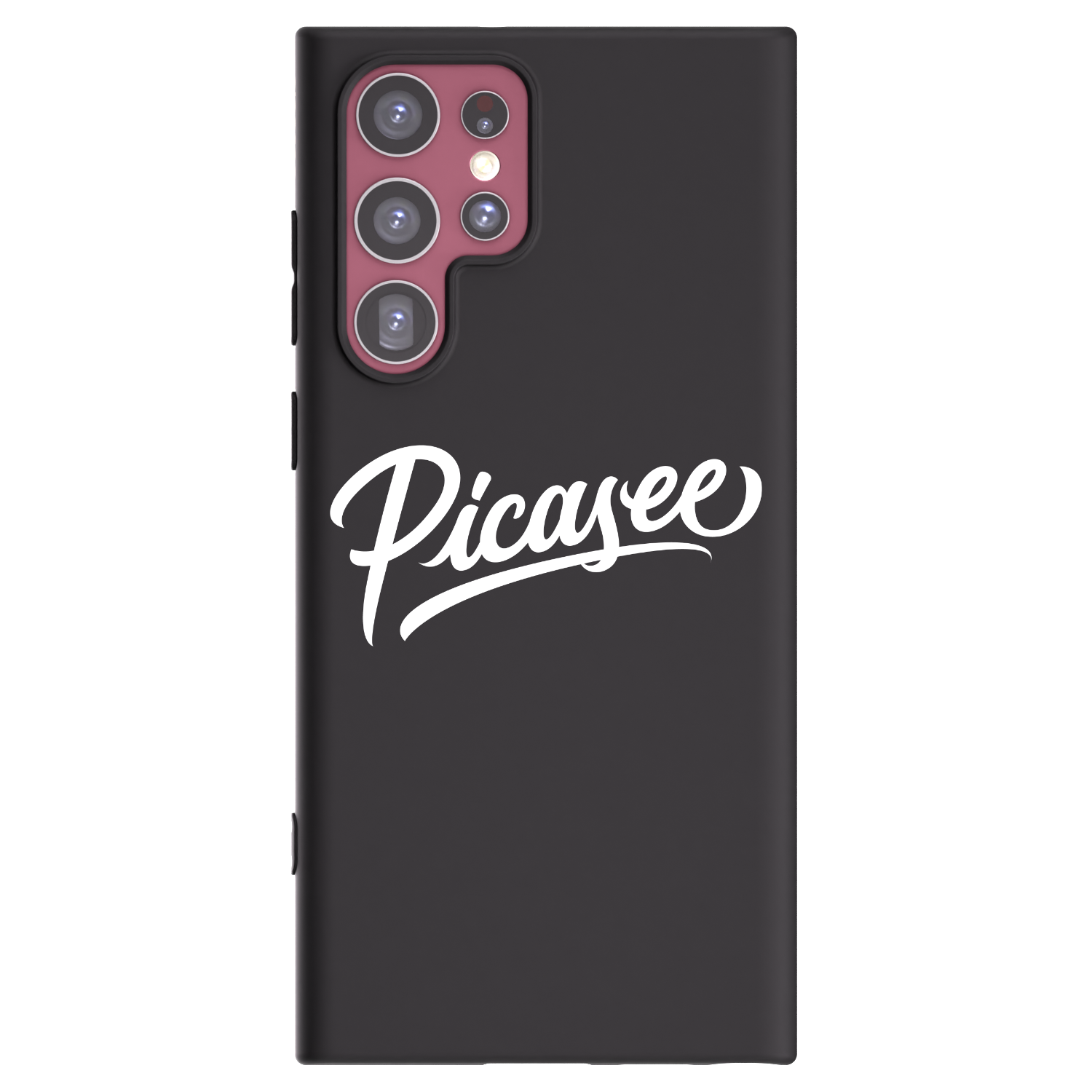 Picasee Μαύρη θήκη σιλικόνης για Samsung Galaxy S22 Ultra 5G - Picasee - old logo - white