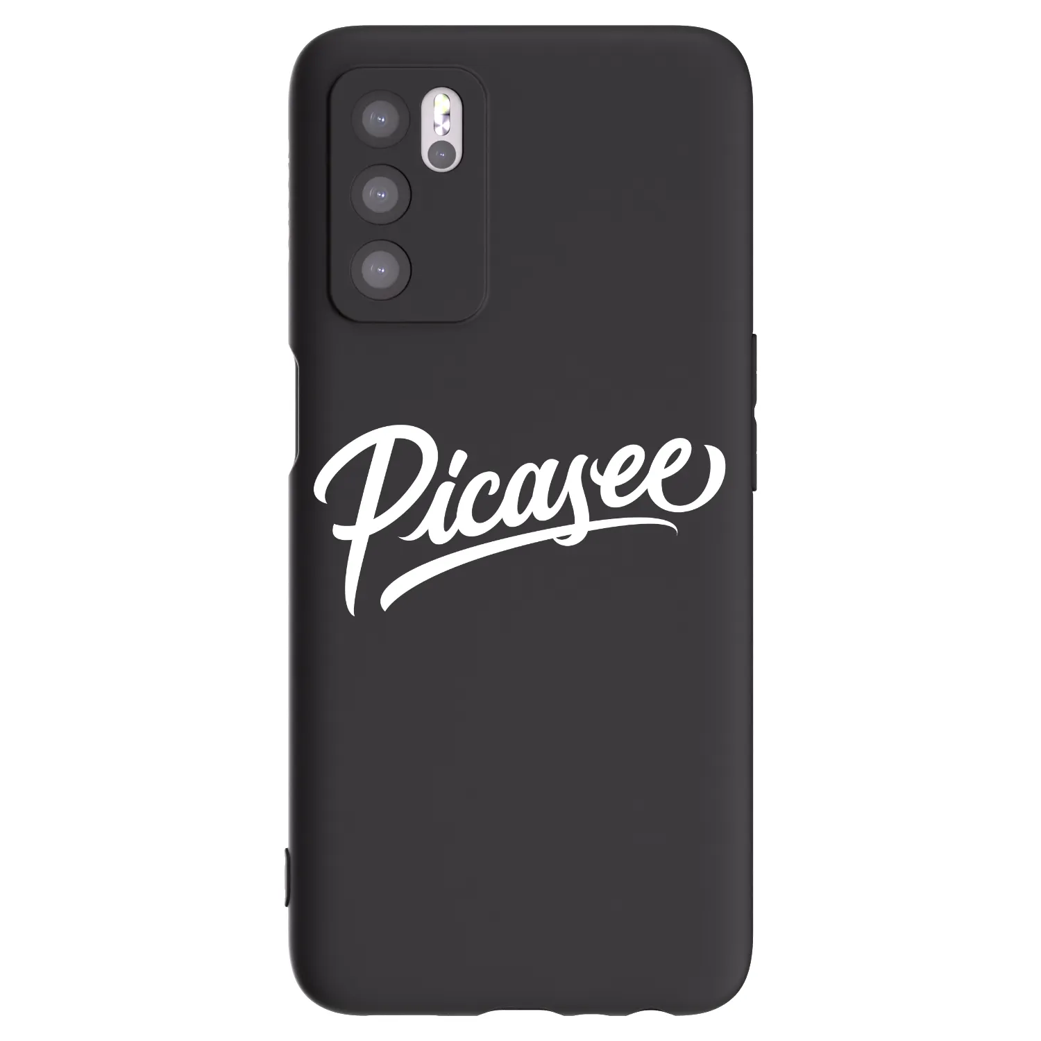 Picasee Μαύρη θήκη σιλικόνης για OPPO A16 - Picasee - old logo - white