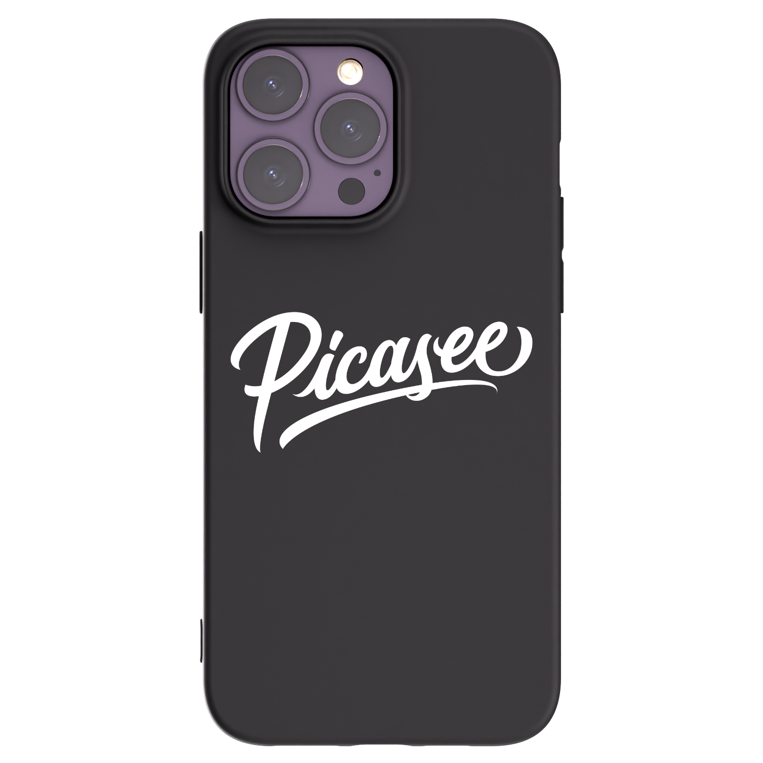 Picasee Μαύρη θήκη σιλικόνης για Apple iPhone 14 Pro Max - Picasee - old logo - white