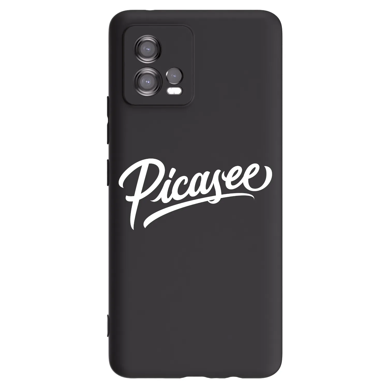 Picasee Μαύρη θήκη σιλικόνης για Motorola Moto G72 - Picasee - old logo - white