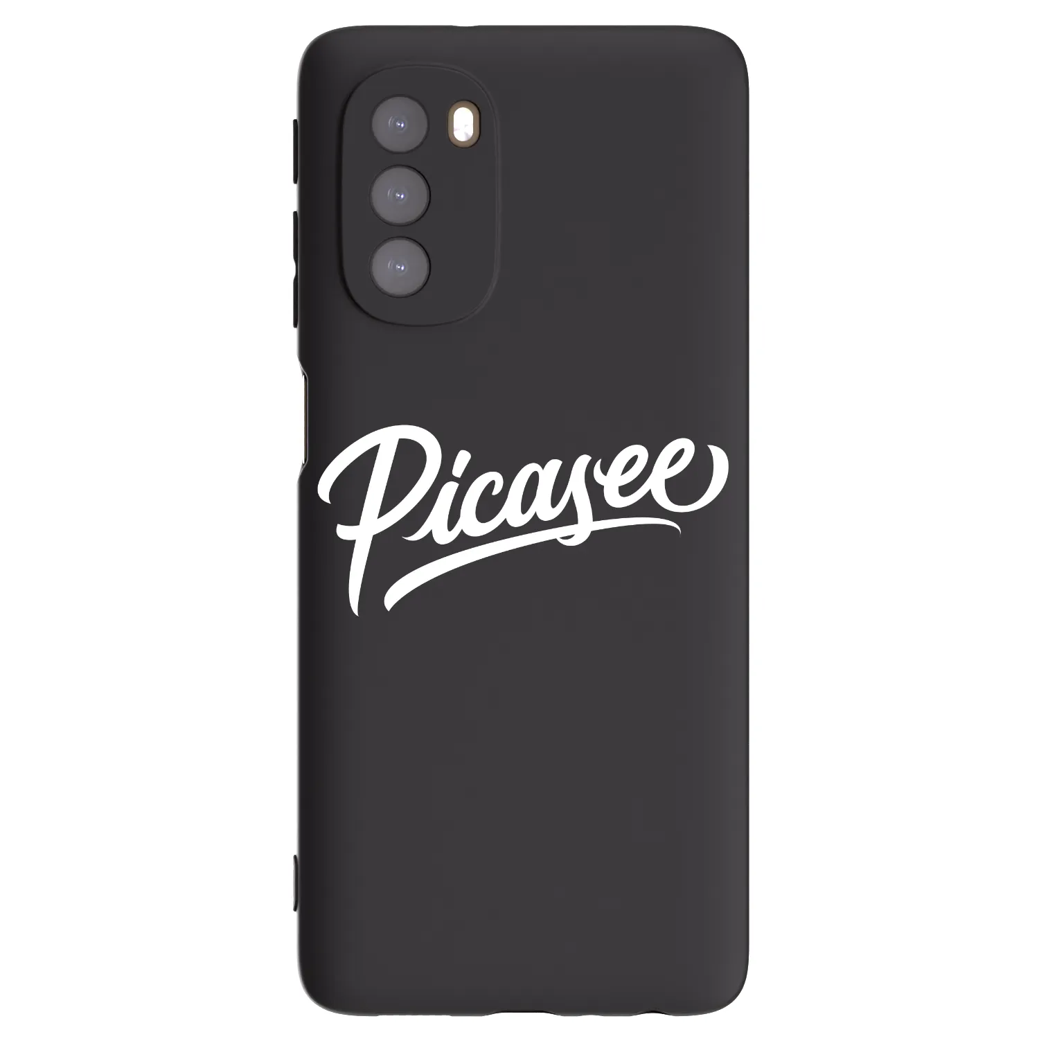 Picasee Μαύρη θήκη σιλικόνης για Motorola Moto G51 - Picasee - old logo - white