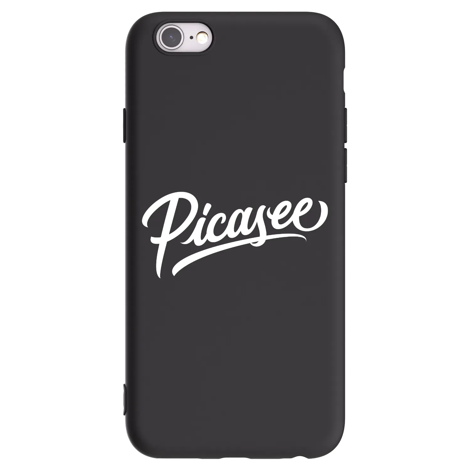 Picasee Μαύρη θήκη σιλικόνης για Apple iPhone 6/6S - Picasee - old logo - white