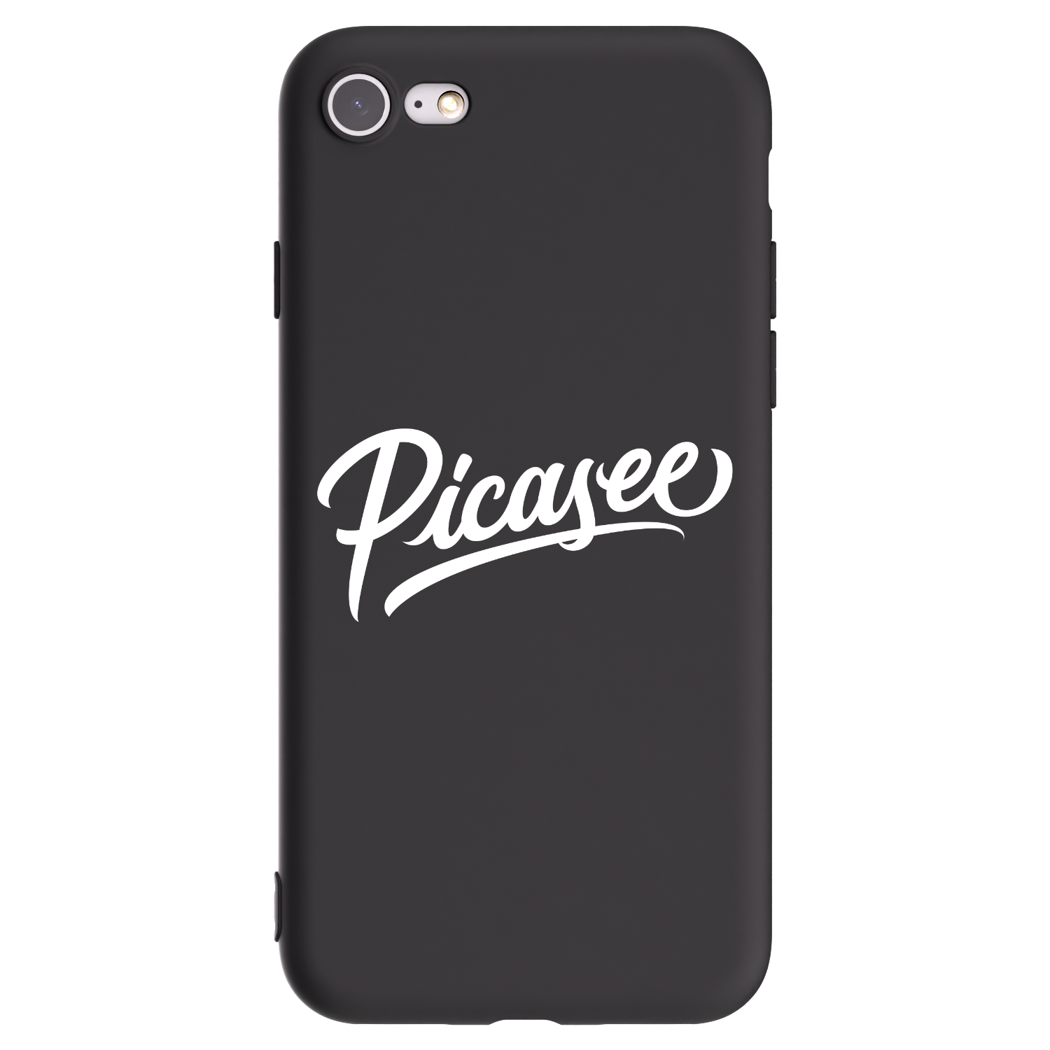 Picasee Μαύρη θήκη σιλικόνης για Apple iPhone 7 - Picasee - old logo - white