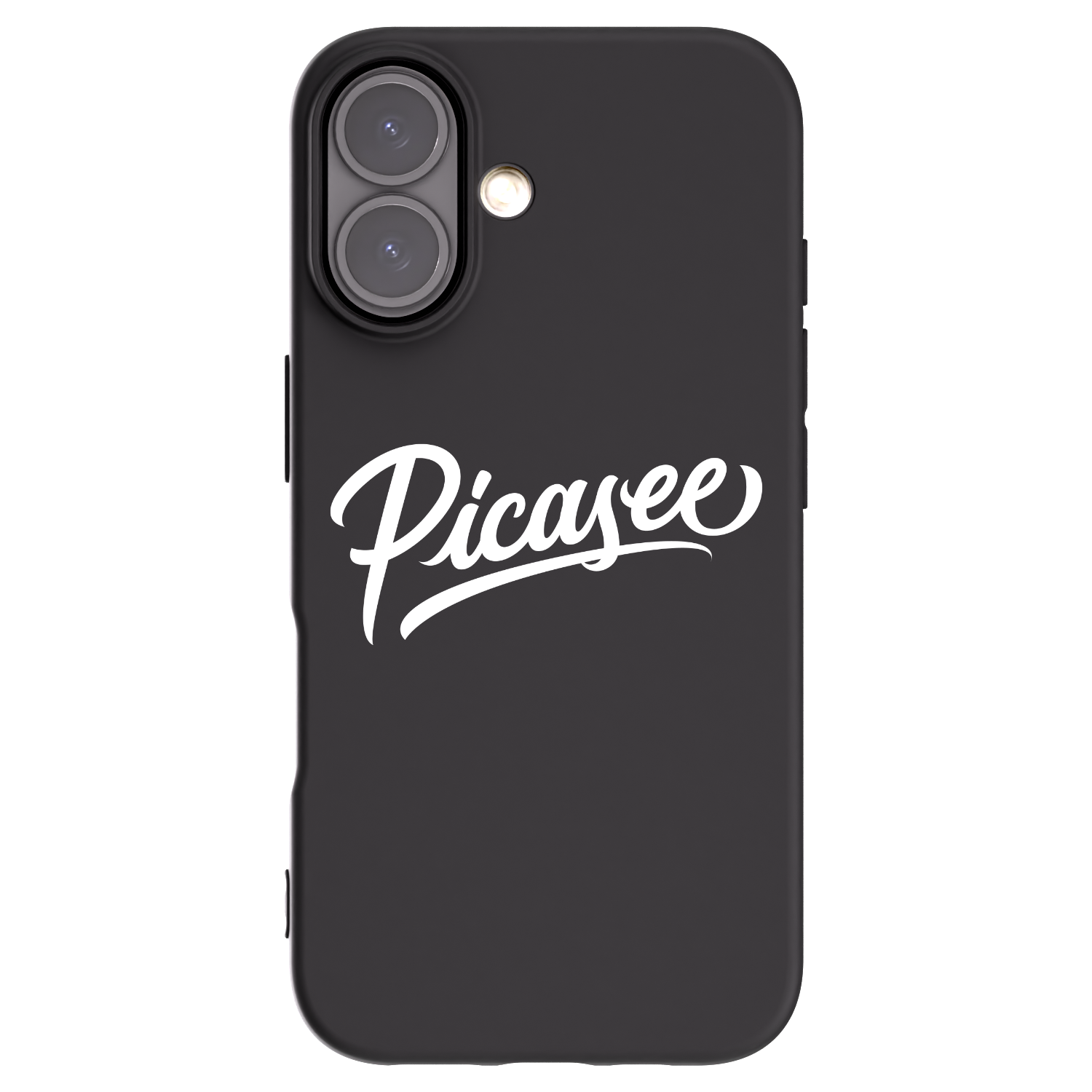 Picasee Μαύρη θήκη σιλικόνης για Apple iPhone 16 - Picasee - old logo - white