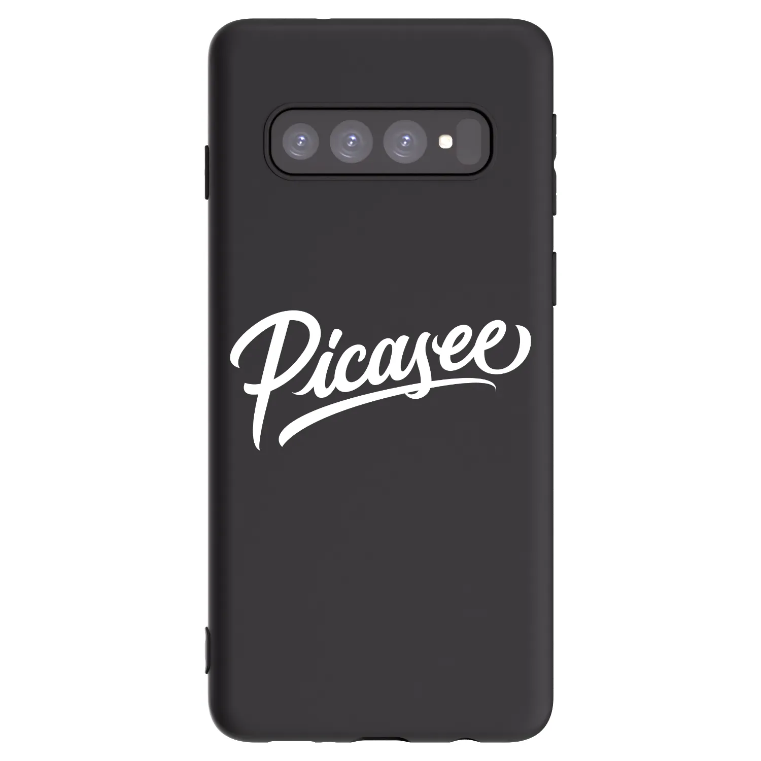 Picasee Μαύρη θήκη σιλικόνης για Samsung Galaxy S10 G973 - Picasee - old logo - white