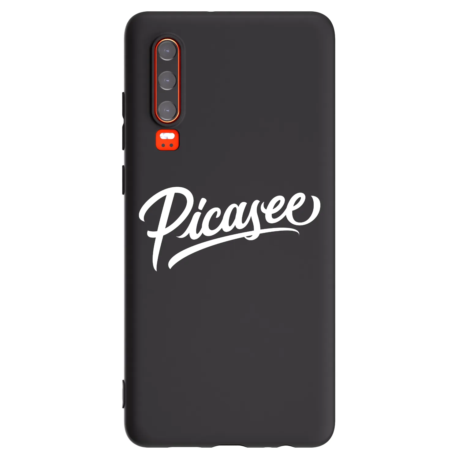 Picasee Μαύρη θήκη σιλικόνης για Huawei P30 - Picasee - old logo - white