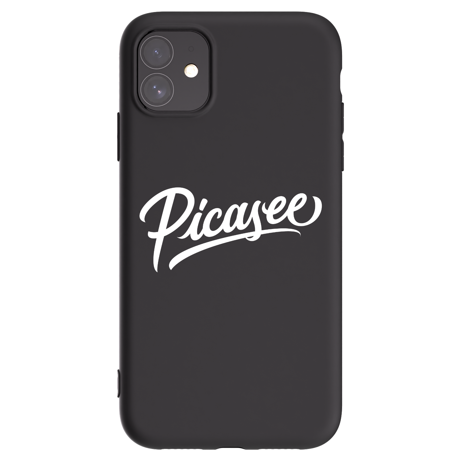Picasee Μαύρη θήκη σιλικόνης για Apple iPhone 11 - Picasee - old logo - white
