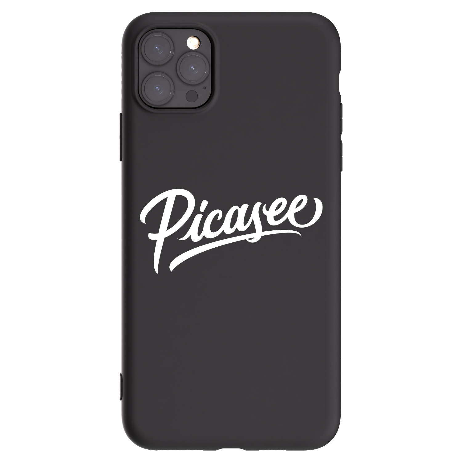Picasee Μαύρη θήκη σιλικόνης για Apple iPhone 11 Pro Max - Picasee - old logo - white