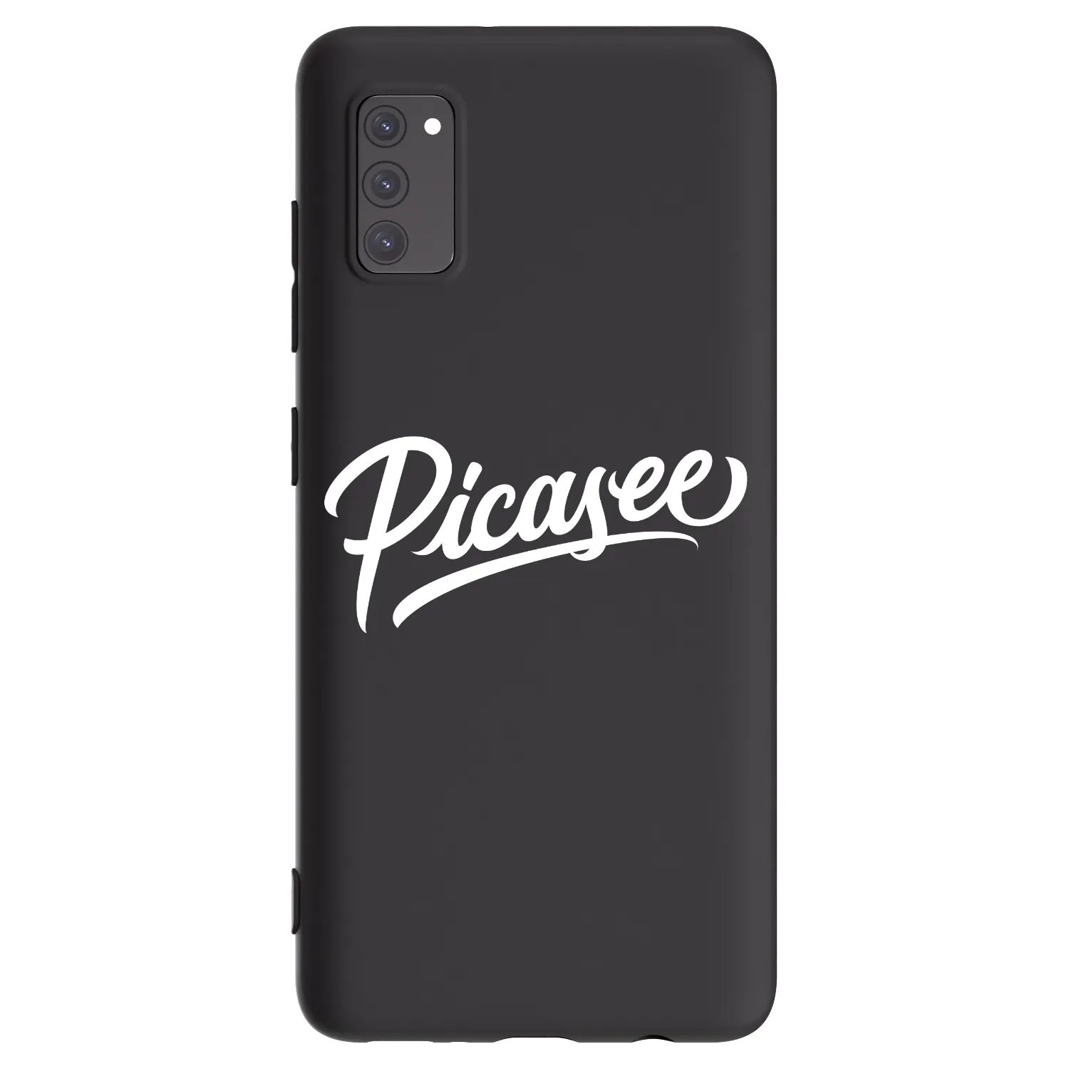 Picasee Μαύρη θήκη σιλικόνης για Samsung Galaxy A41 A415F - Picasee - old logo - white