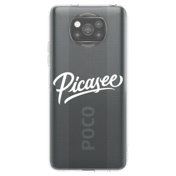 Picasee Μαύρη θήκη σιλικόνης για Xiaomi Poco X3 - Picasee - old logo - white