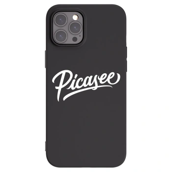 Picasee Μαύρη θήκη σιλικόνης για Apple iPhone 12 Pro Max - Picasee - old logo - white