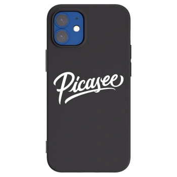 Picasee Μαύρη θήκη σιλικόνης για Apple iPhone 12 mini - Picasee - old logo - white