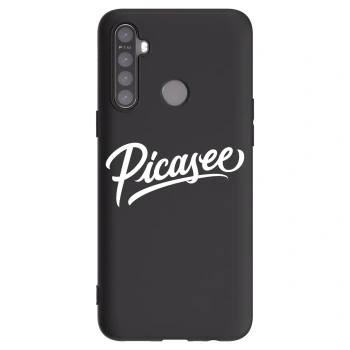 Picasee Μαύρη θήκη σιλικόνης για Realme 5 - Picasee - old logo - white