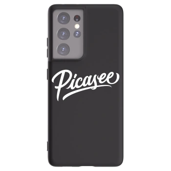Picasee Μαύρη θήκη σιλικόνης για Samsung Galaxy S21 Ultra 5G G998B - Picasee - old logo - white