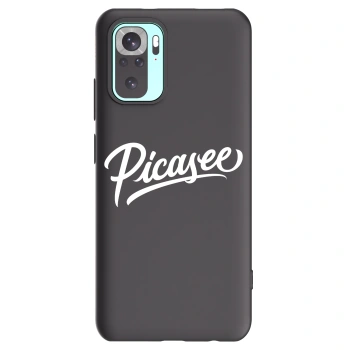 Picasee Μαύρη θήκη σιλικόνης για Xiaomi Redmi Note 10 Pro - Picasee - old logo - white