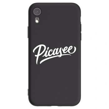 Picasee Μαύρη θήκη σιλικόνης για Apple iPhone XR - Picasee - old logo - white