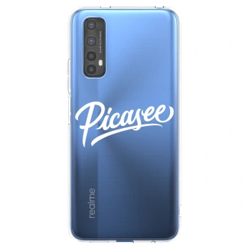 Picasee διαφανής θήκη σιλικόνης Realme 7 - Picasee - old logo - white