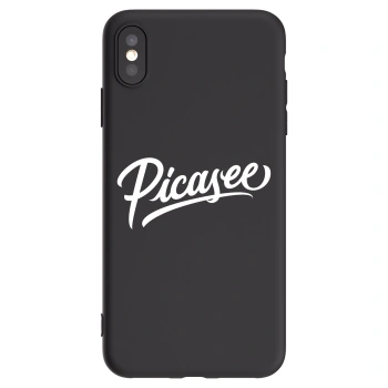 Picasee Μαύρη θήκη σιλικόνης για Apple iPhone XS Max - Picasee - old logo - white